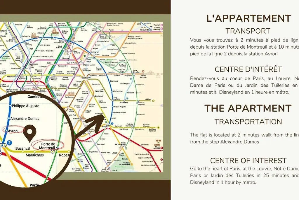 42.appart 6pers#2bedroom #pere Lachaise #nation Paříž